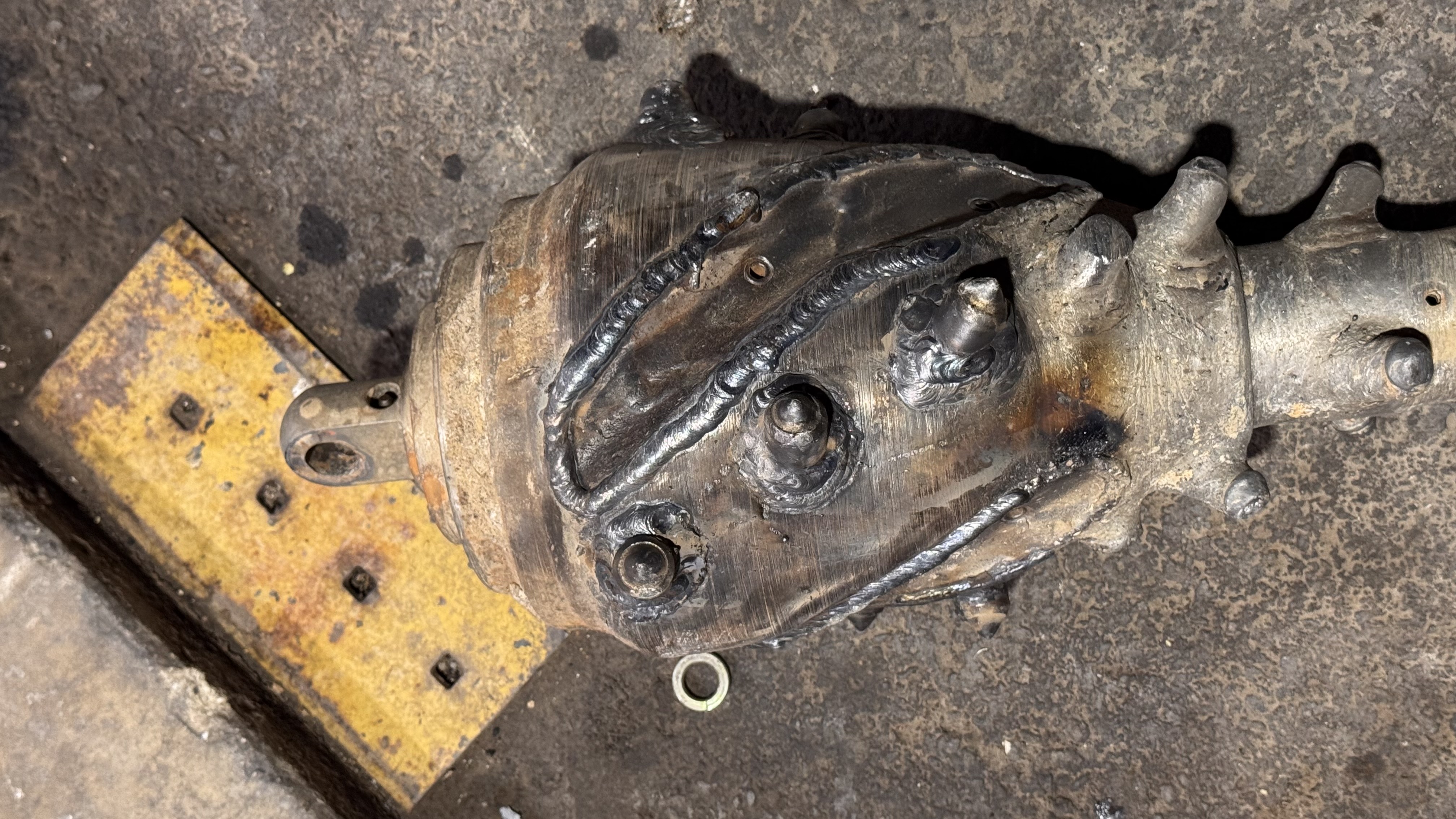 Restored metal component after welding repair